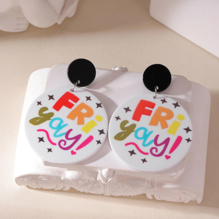 1 Pair Classic Style Letter Synthetic Resin Drop Earrings