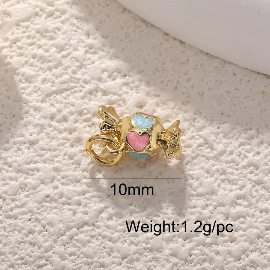 1 Piece 14mm-20mm Copper 18K Gold Plated Ice Cream Donuts Crown Pendant Jewelry Accessories