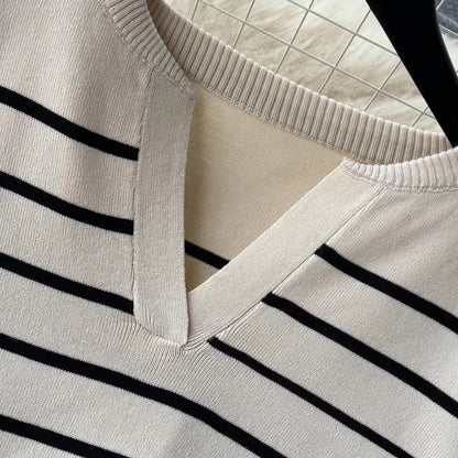 school outdoor daily women's simple style stripe simple spandex polyester knit elastic waist pants sets pants sets