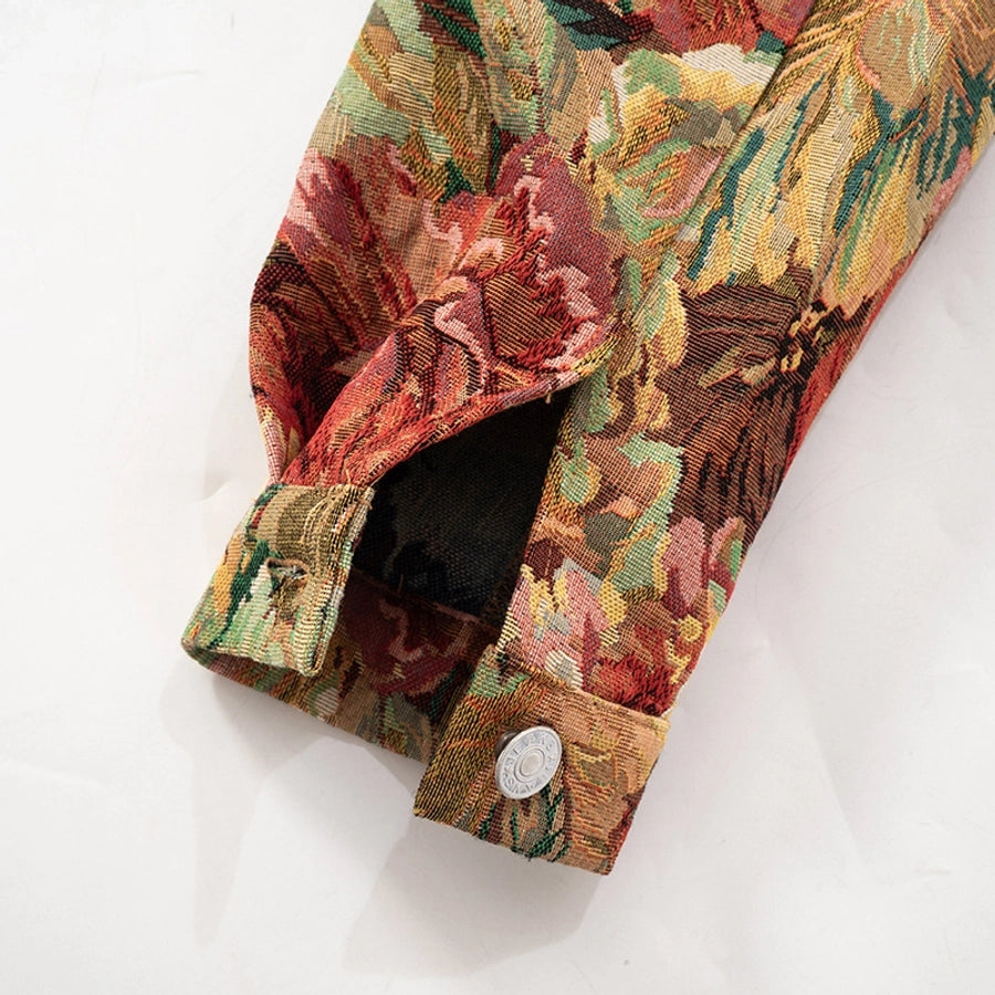 Women's Streetwear Flower Single Breasted Coat
