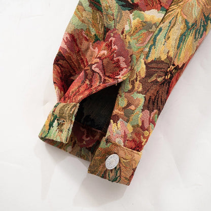 Women's Streetwear Flower Single Breasted Coat