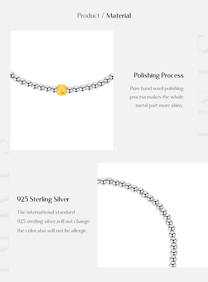 925 Sterling Silver ball chain Bracelets IG Style Simple Style