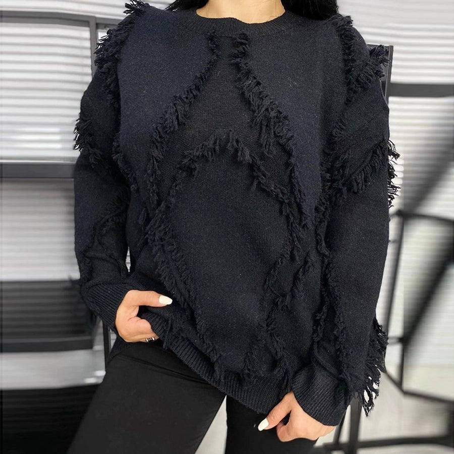 Women's Sweater Long Sleeve Sweaters & Cardigans Streetwear Solid Color
