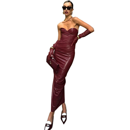 Women's Sheath Dress Sexy U Neck Sleeveless Solid Color Maxi Long Dress Cocktail Party