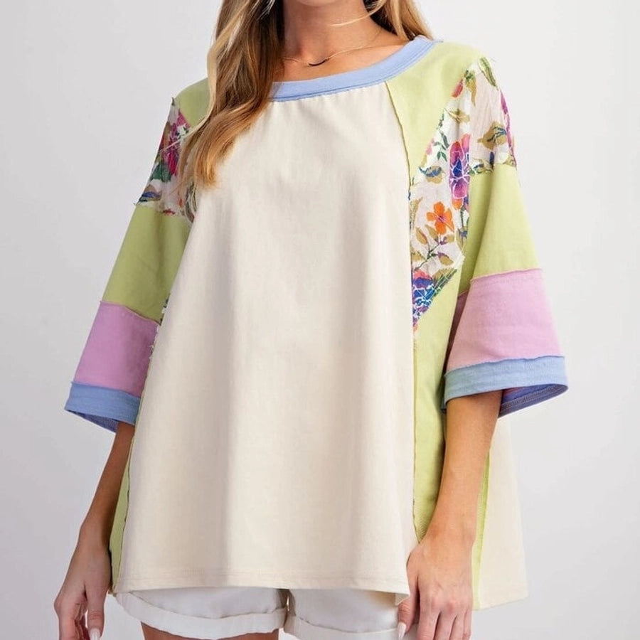 Hoodies & Sweatshirts 3/4 Length Sleeve Casual Streetwear Color Block Stripe