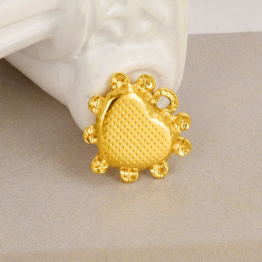 1 Piece 15*16mm 304 Stainless Steel 18K Gold Plated Heart Shape Pendant Jewelry Accessories