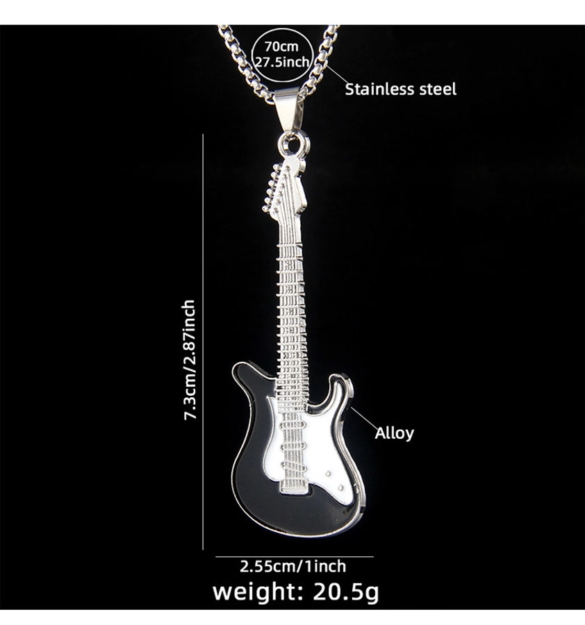 Simple Style Classic Style Guitar 201 Stainless Steel Alloy Plating Unisex Pendant Necklace