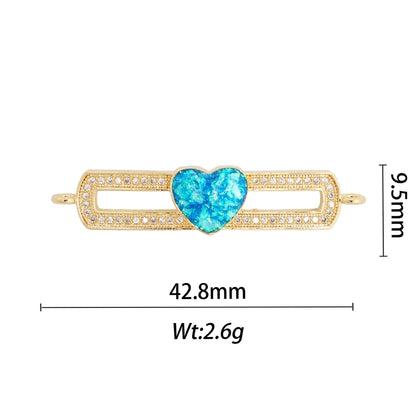 1 Piece Copper Geometric Letter Heart Shape