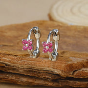 Y20309-Silver Red Diamond 1 Pair