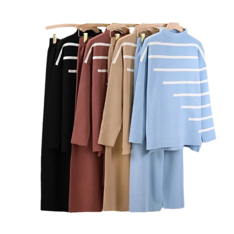 Holiday Daily Women's Vacation Simple Style Stripe Polyester Pants Sets Pants Sets
