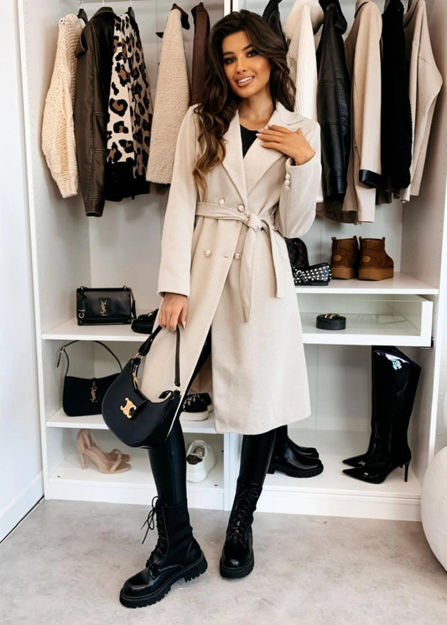 Women's Vacation Simple Style Solid Color Double Breasted Woolen Coat