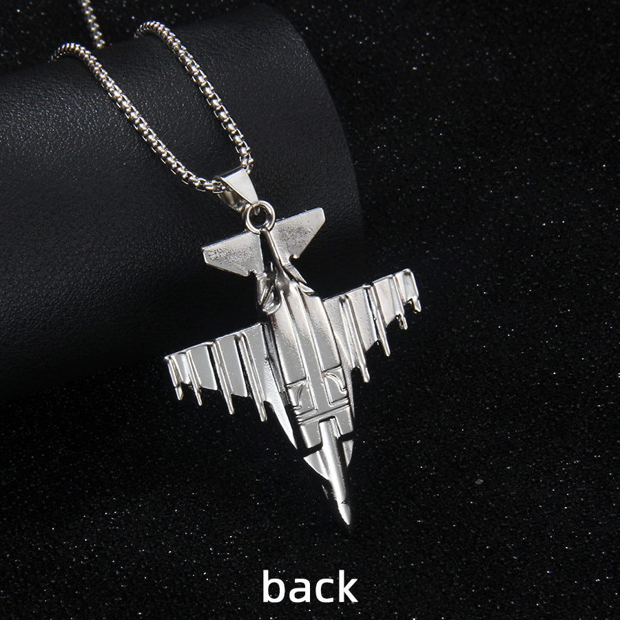 Hip-Hop Airplane 201 Stainless Steel Alloy Unisex Pendant Necklace