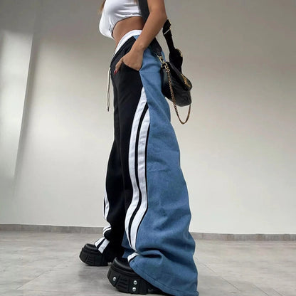 Women's Holiday Streetwear Color Block Full Length Casual Pants