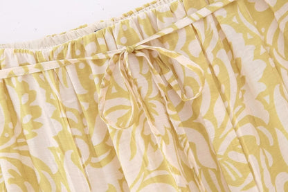 Summer Simple Style Flower Polyester Midi Dress Skirts
