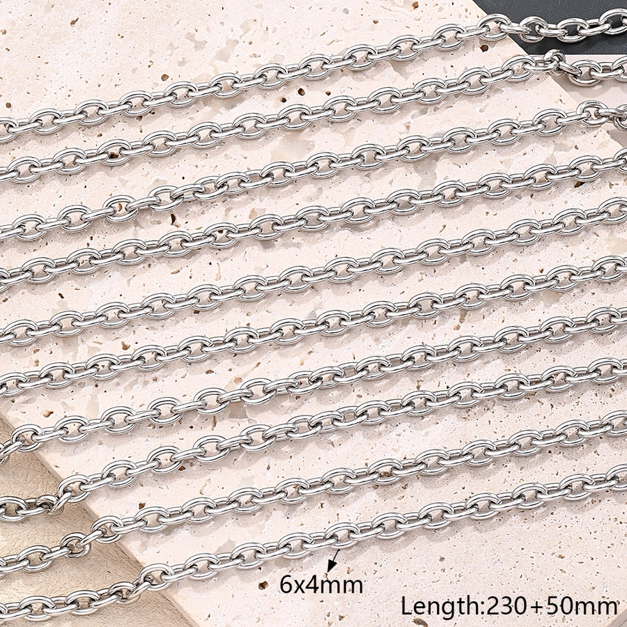 10 Strands/Package 304 Stainless Steel cable chain Polished Length:230+50mm Jewelry Accessories
