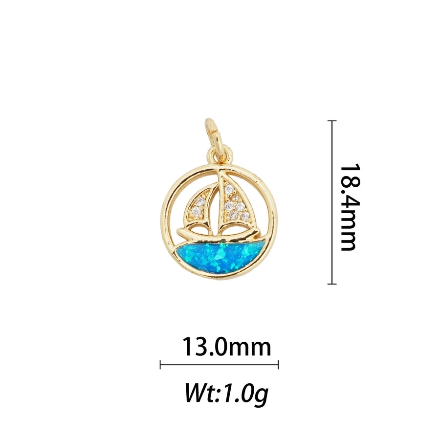 1 Piece Copper Zircon Geometric Star Pendant