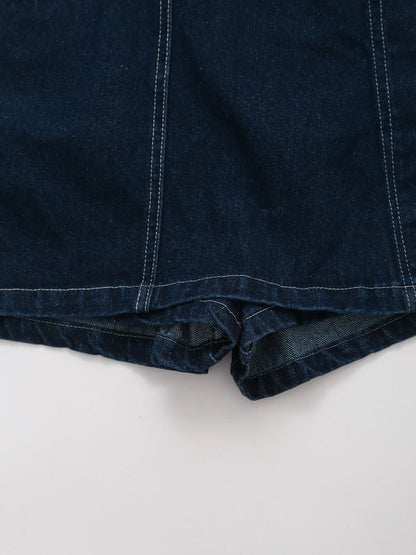 Daily Women's Simple Style Classic Style Solid Color Denim Pocket Skirt Sets Skirt Sets