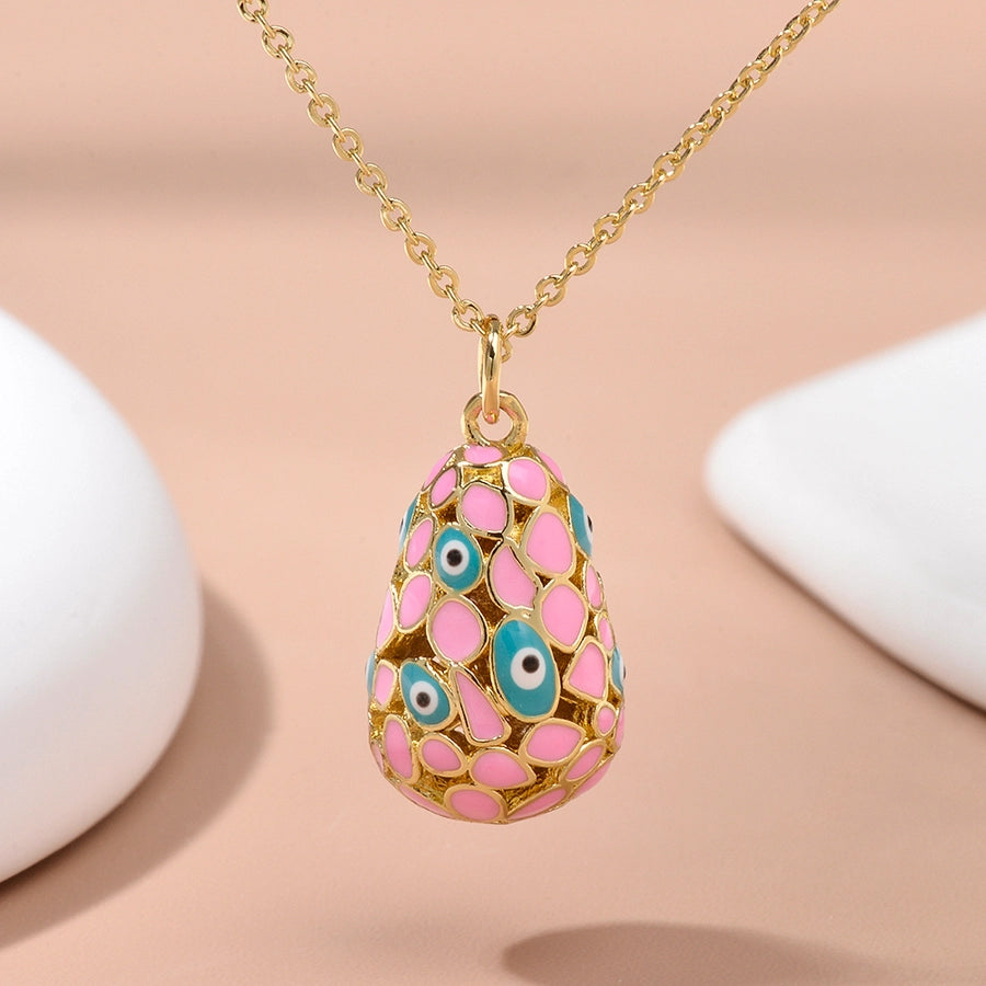 Jewelry Religion Ethnic Style Rejuvenating device Eye Copper Epoxy Pendant Necklace