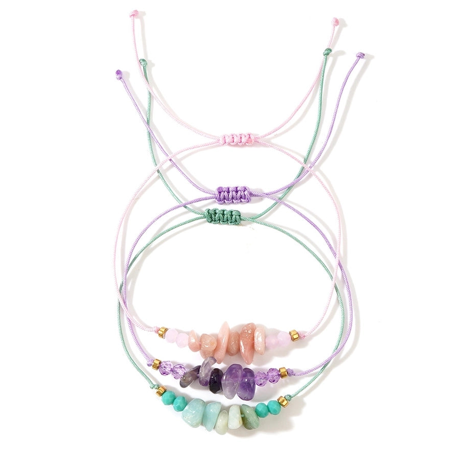 Bohemian Irregular natural stone Wax line  String Bracelets