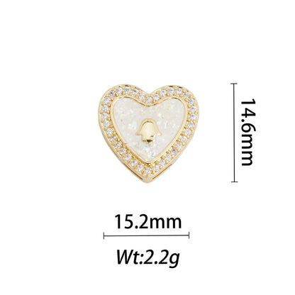 1 Piece Copper Geometric Letter Heart Shape