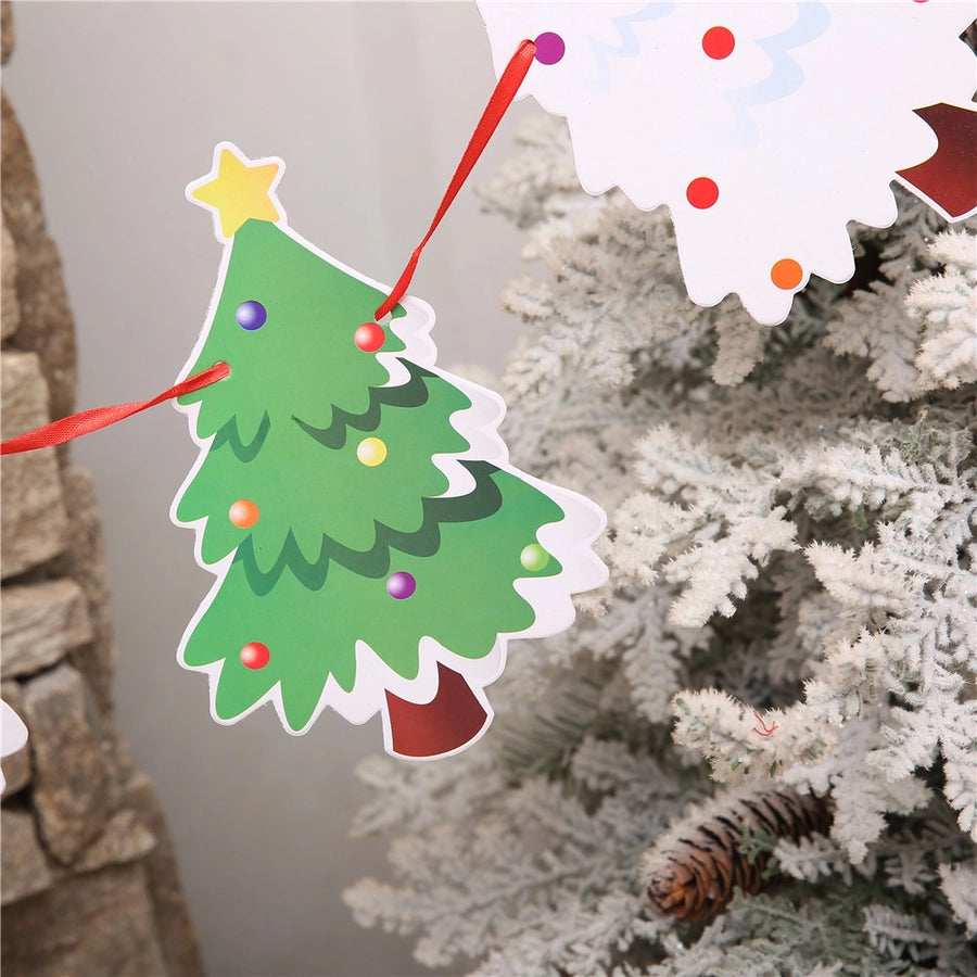 Christmas Paper Flag Christmas Window Hotel Scene Decoration Flag  Santa Claus Flag