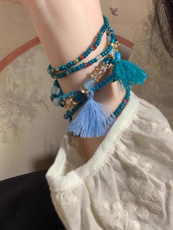 Bohemian Round Elastic string Glass Seed Bead Beaded Bracelets