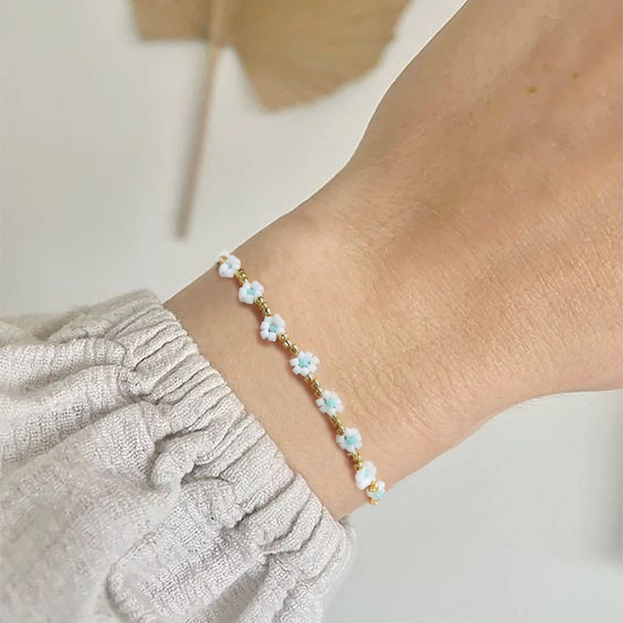 Jewelry Classic Style Daisy Glass Copper Bracelets