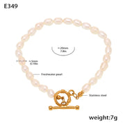 E349-Gold Freshwater Pearl Bracelet