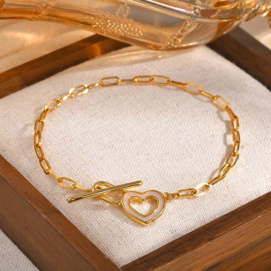 Jewelry IG Style Flower 201 Stainless Steel Copper Zircon 18K Gold Plated Bracelets