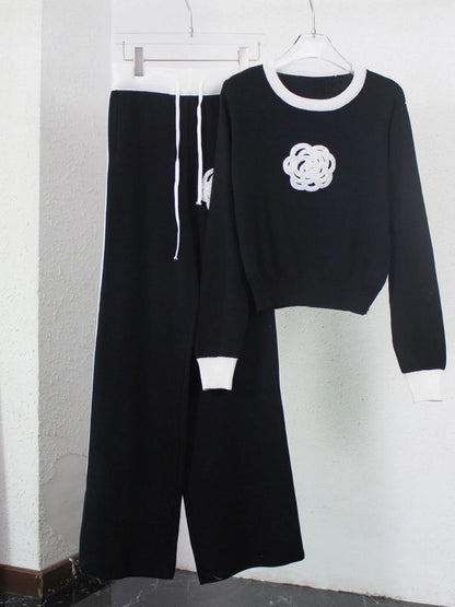 Holiday Women's Vacation Simple Style Flower Cotton Polyester Pants Sets Pants Sets