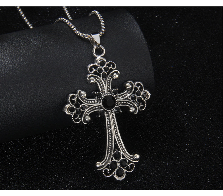 Hip-Hop Vintage Style Cross 201 Stainless Steel Alloy Plating Unisex Pendant Necklace