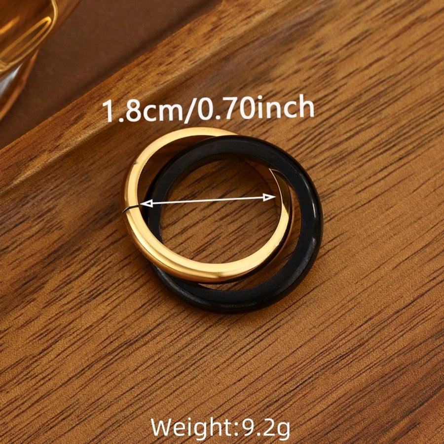 Jewelry Classical Exaggerated Simple Style Devil's Eye Oval Watermelon 316L Stainless Steel  Resin Adjustable Ring