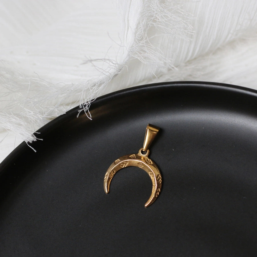 1 Piece Titanium Steel Cross Moon Fish Tail Pendant