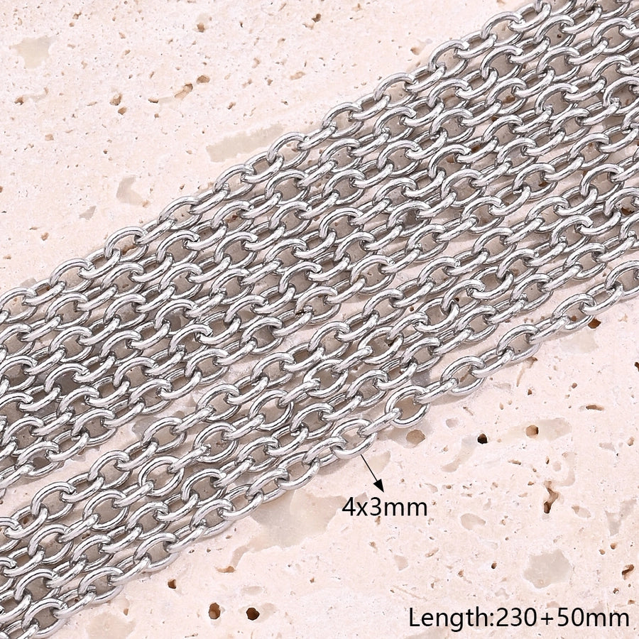 10 Strands/Package 304 Stainless Steel cable chain snake chain Belcher Chain Polished Length: 170 50mm Length:230+50mm Jewelry Accessories