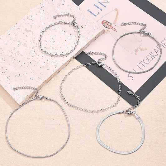 10 Strands/Package 304 Stainless Steel box chain snake chain Polished Length: 170 50mm Length: 190 50mm Length: 250 50mm Jewelry Accessories