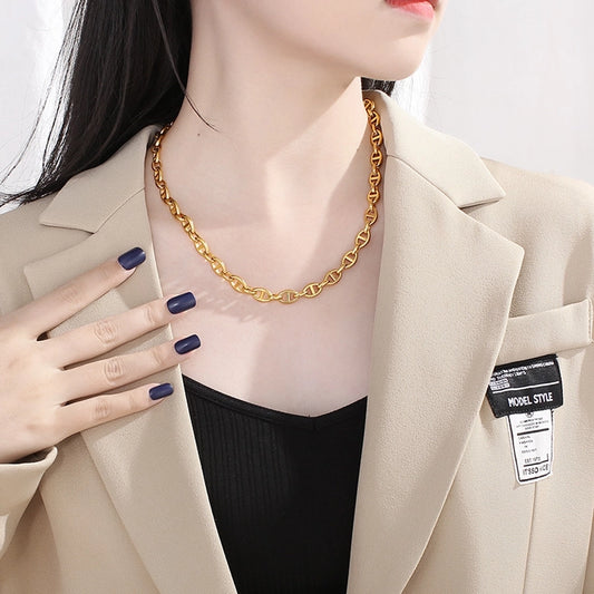 Jewelry Elegant Square Heart Shape 304 Stainless Steel 18K Gold Plated Enamel Necklace