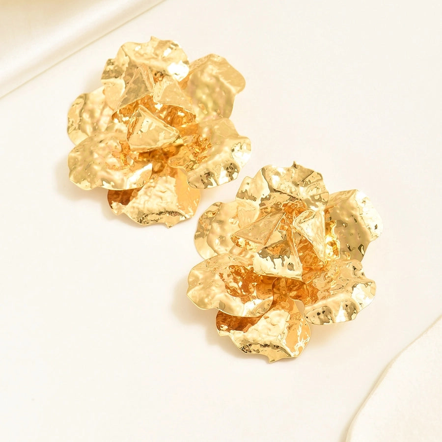 1 Pair Elegant Cute Flower Iron Ear Studs