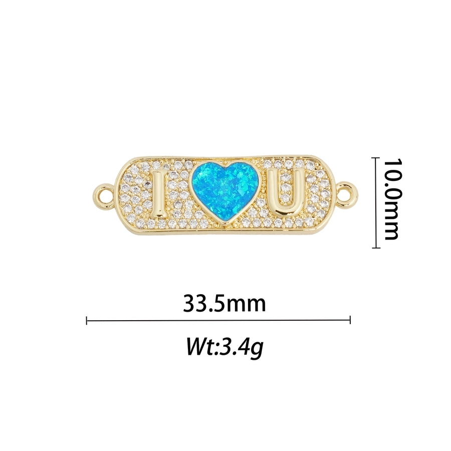 1 Piece Copper Geometric Letter Heart Shape