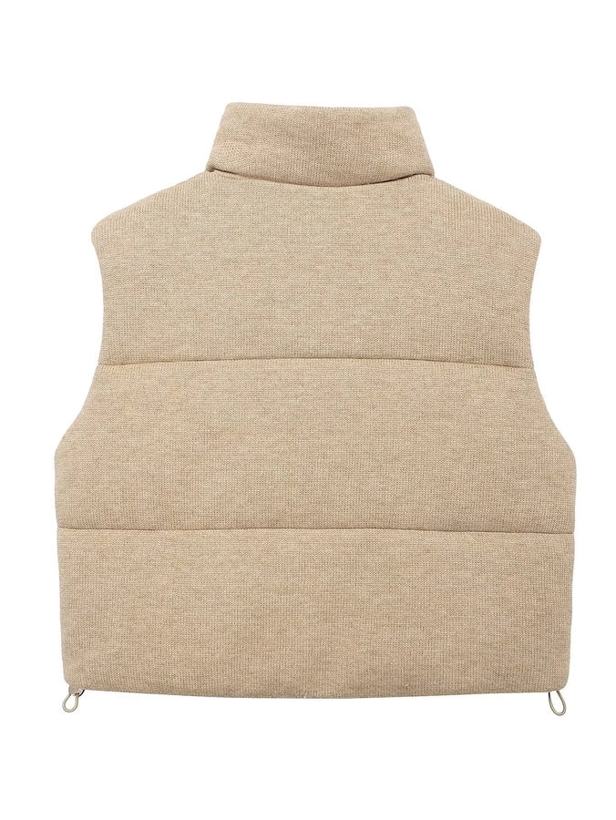 Women's Casual Solid Color Zipper Vest