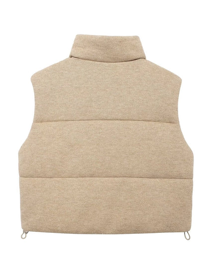 Women's Casual Solid Color Zipper Vest