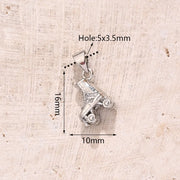Zircon Skates Pendant (White Gold Color) [16x10mm (Aperture: 5x3.5mm)]