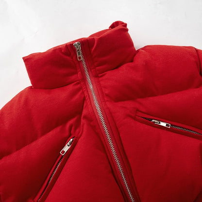 Women's Streetwear Solid Color Zipper Coat cotton clothes