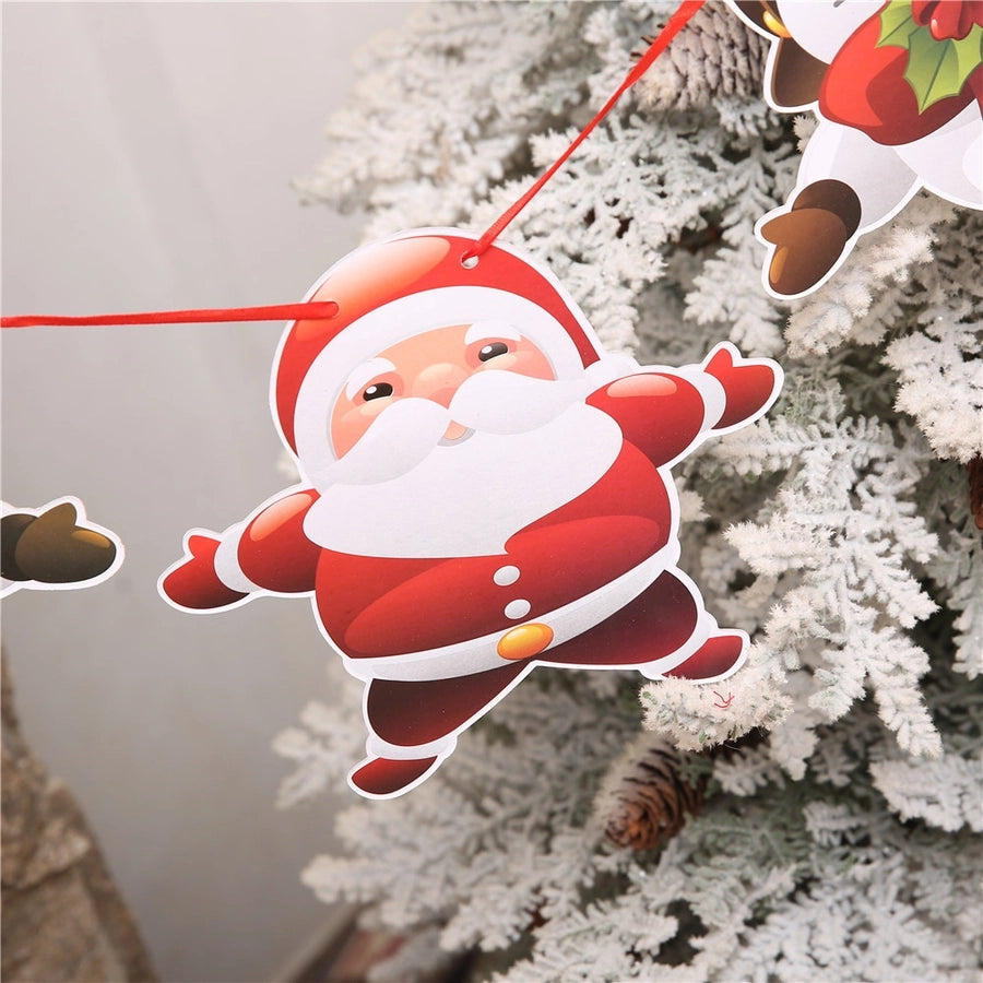 Christmas Paper Flag Christmas Window Hotel Scene Decoration Flag  Santa Claus Flag