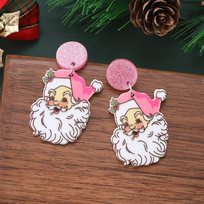 1 Pair Retro Funny Santa Claus Arylic Earrings