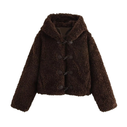 Women's Preppy Style Solid Color Coat Woolen Coat
