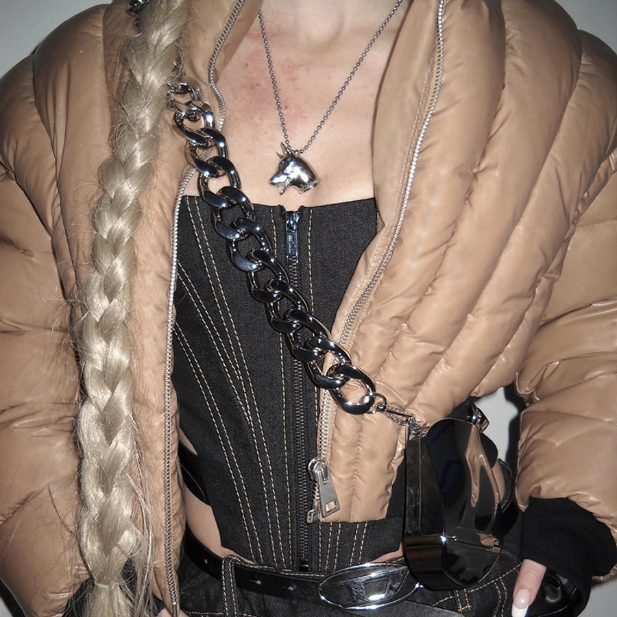 Women's Streetwear Solid Color Zipper Coat