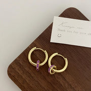 Purple Single Hoop Earrings