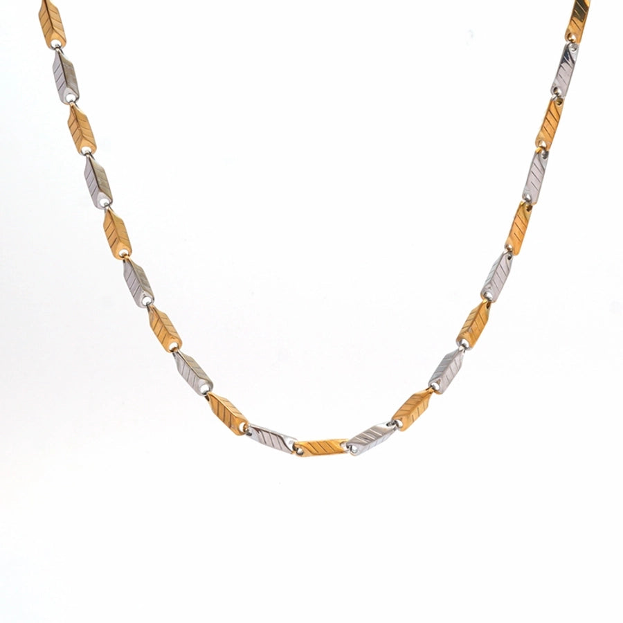 Jewelry Casual Classic Style Rhombus Argyle 304 Stainless Steel 18K Gold Plated Necklace