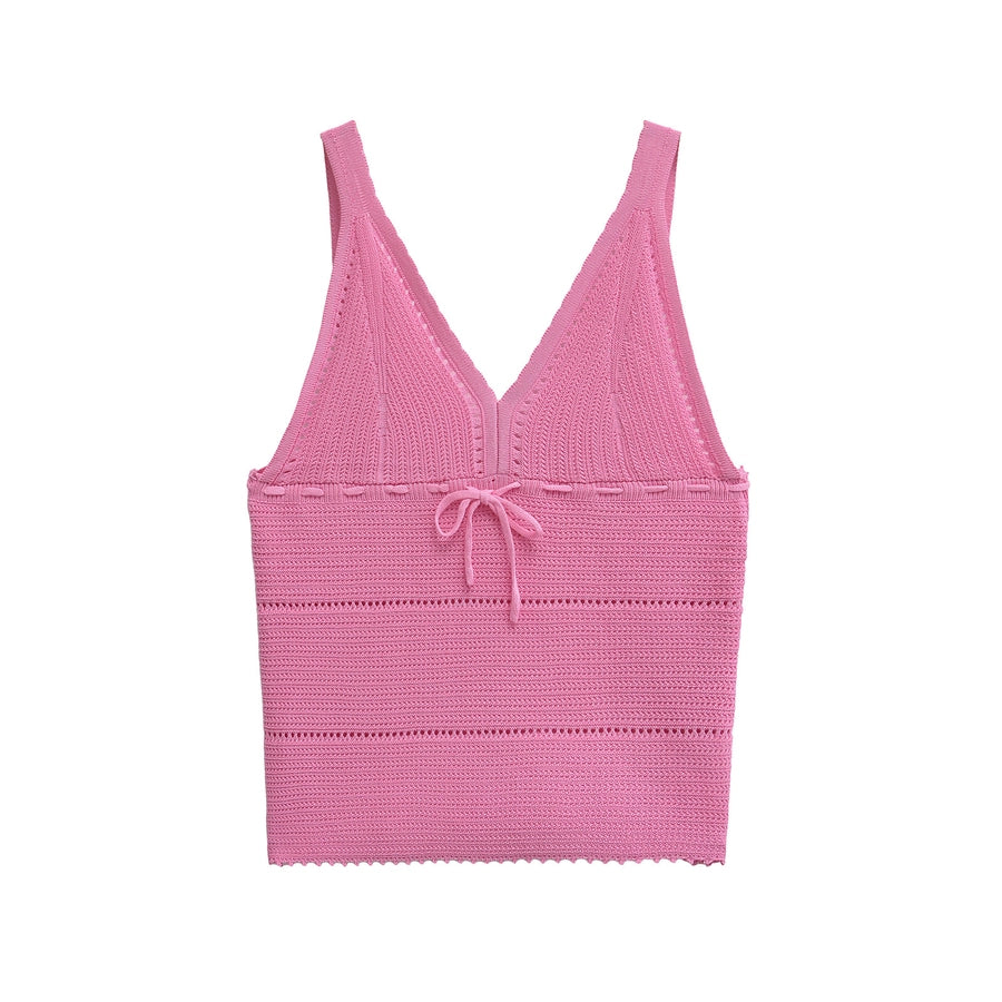 Women's Camisole Knitwear Sleeveless Tank Tops Streetwear Solid Color