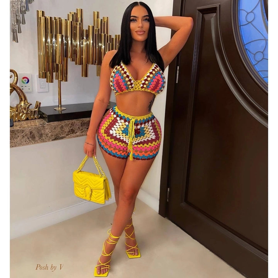 Women's Sexy Color Block 2 Pieces Set Tankinis Swimwear